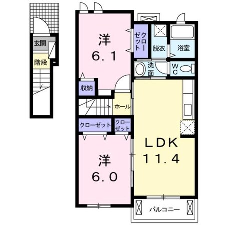 宮崎駅 バス5分  上西中下車：停歩2分 2階の物件間取画像